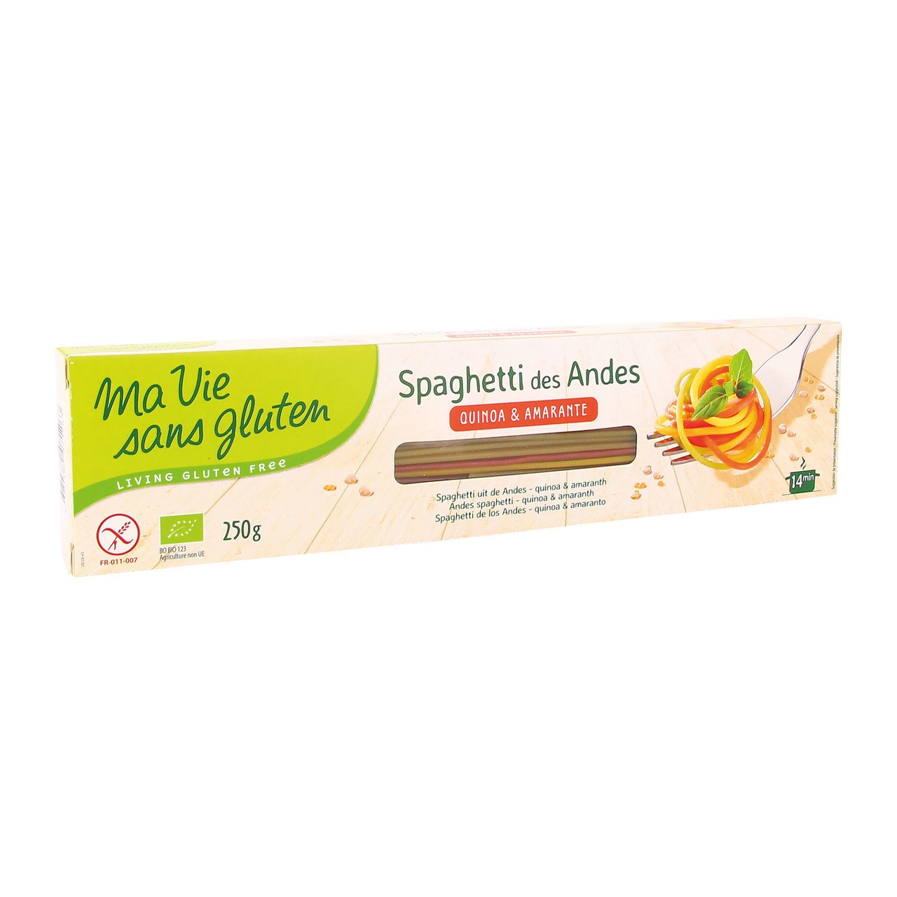 Ma vie sans Gluten Spaghetti der Anden tricolore, glutenfrei, EU Bio 250 gr.