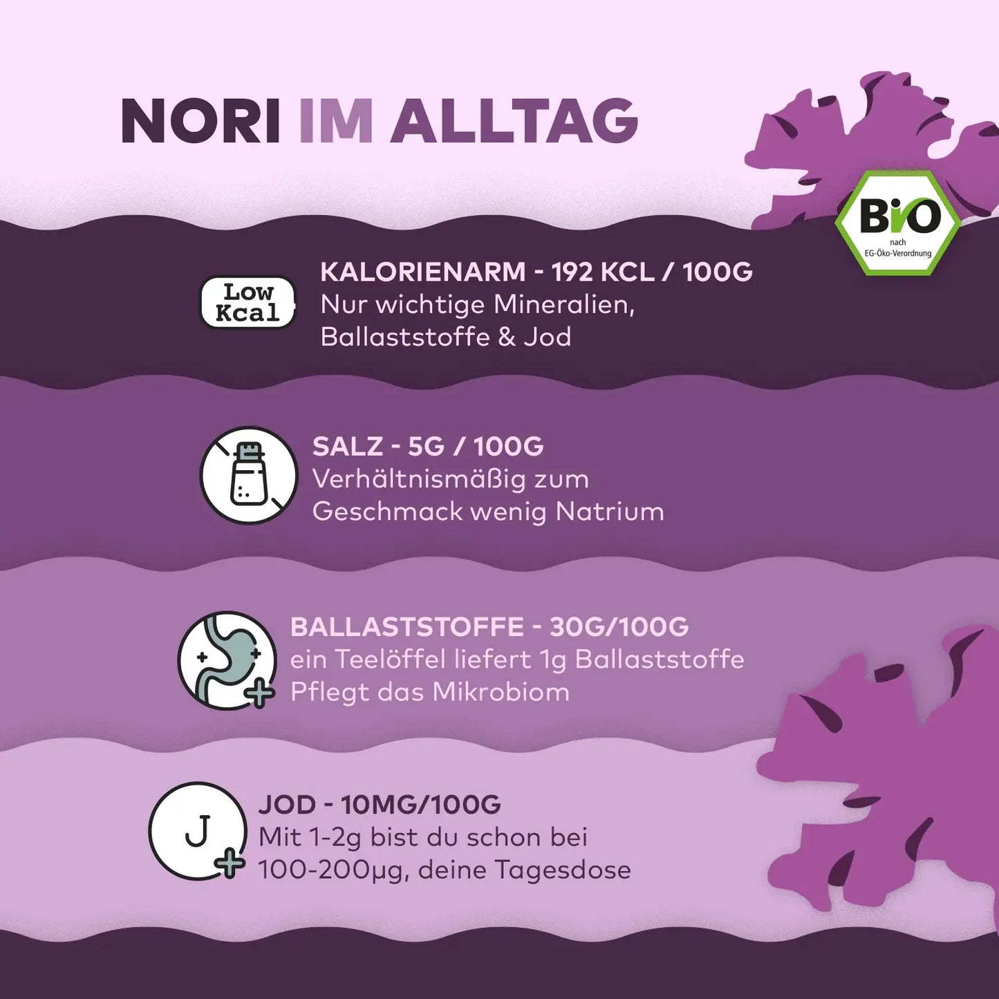 Sushi Nori Blätter Bio 6 Stück 15 gr.