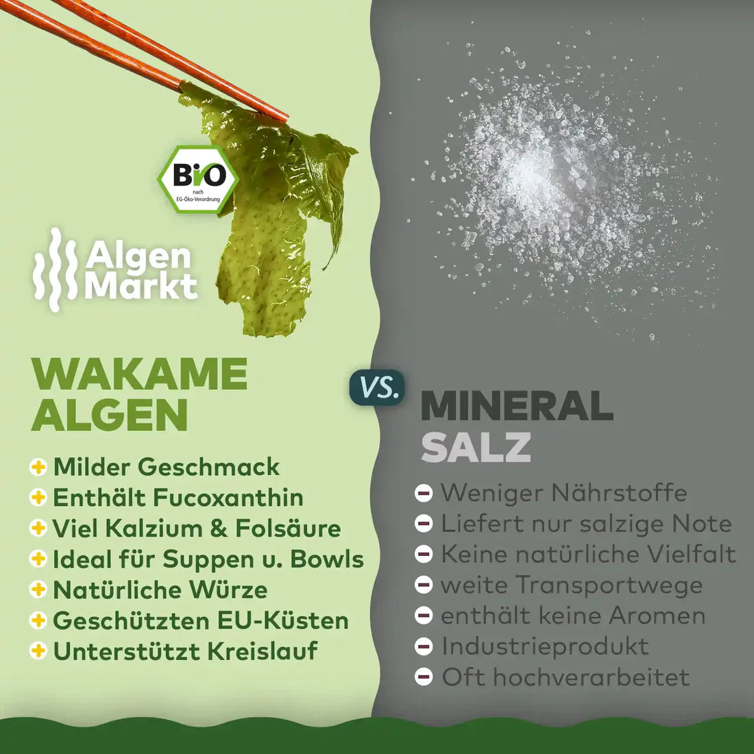 Wakame Algen Bio – zarte Braunalge aus dem Meer 80 gr.