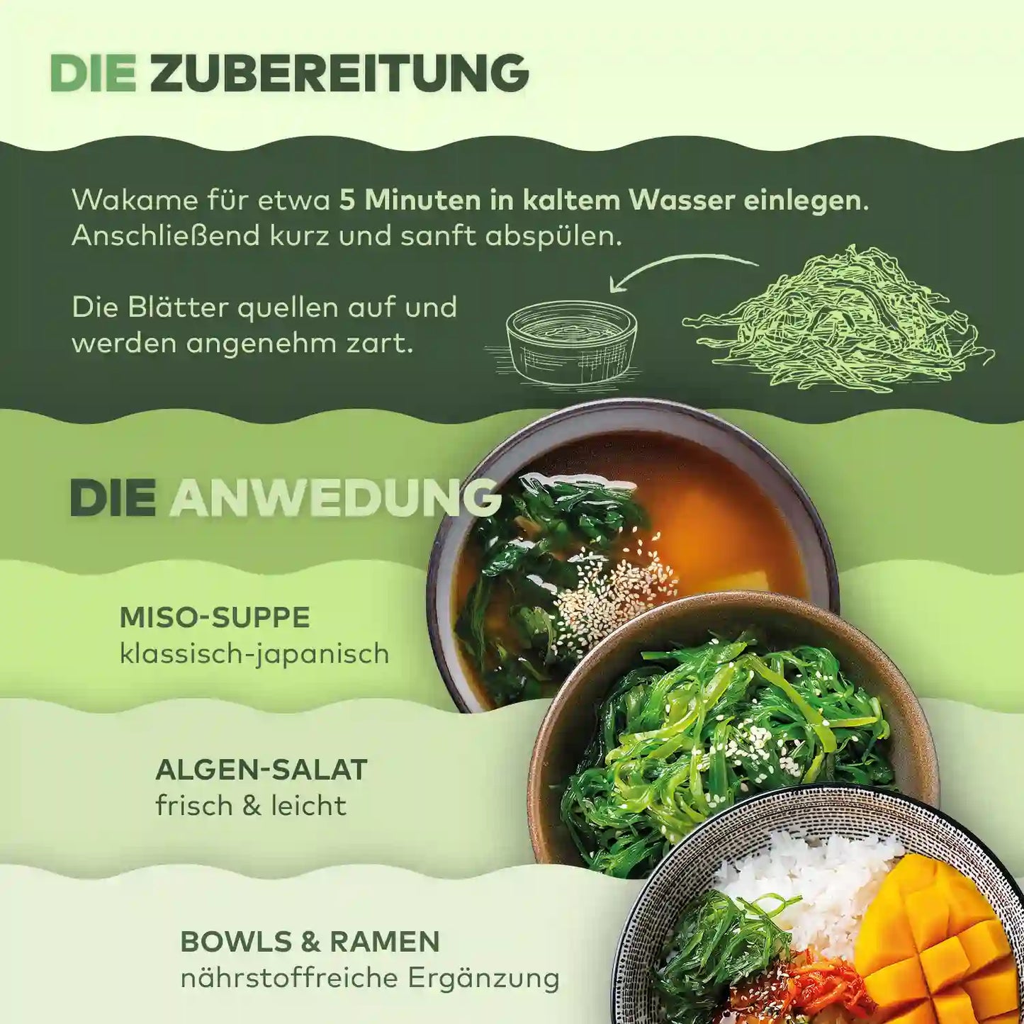 Wakame Algen Bio – zarte Braunalge aus dem Meer 80 gr.