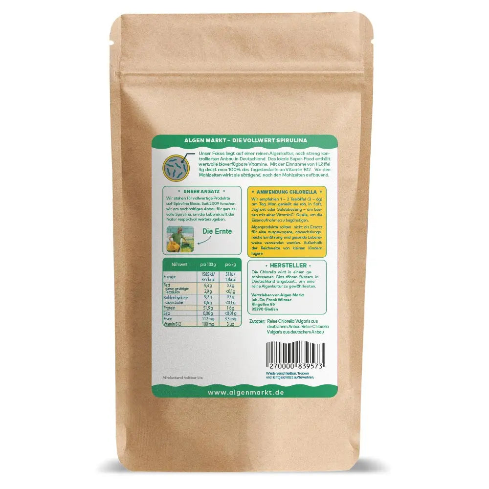 Chlorella Algenpulver aus Deutschland 100 gr.