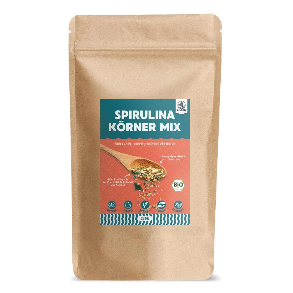 Spirulina Körnermix Bio – knusprig, nussig & voller Power 🌿 250 gr.