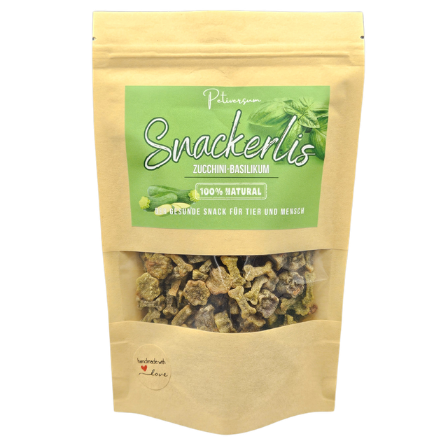 Vegane Zucchini Basilikum Snackerlis für Sie und ihre Vierbeiner 100gr.
