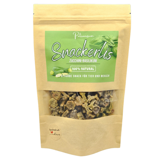 Vegane Zucchini Basilikum Snackerlis für Sie und ihre Vierbeiner 100gr.