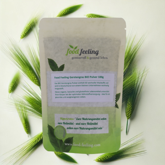 Food Feeling Gerstengras-Pulver 100 gr. – pure Pflanzenkraft aus der Natur