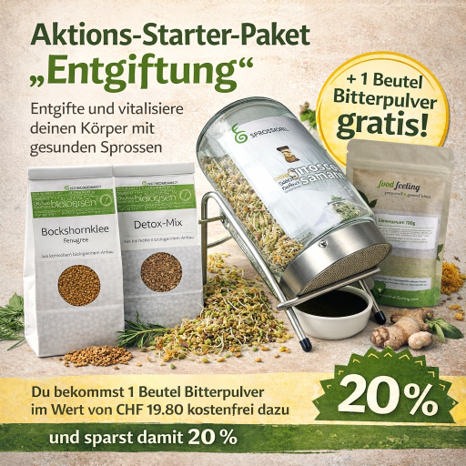 Aktions-Starter-Paket 1700 ml. Glas „Entgiftung“ – spare 20 %